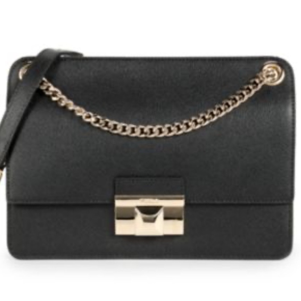 NEW| FURLA |Elegant Black Chain Shoulder Bag